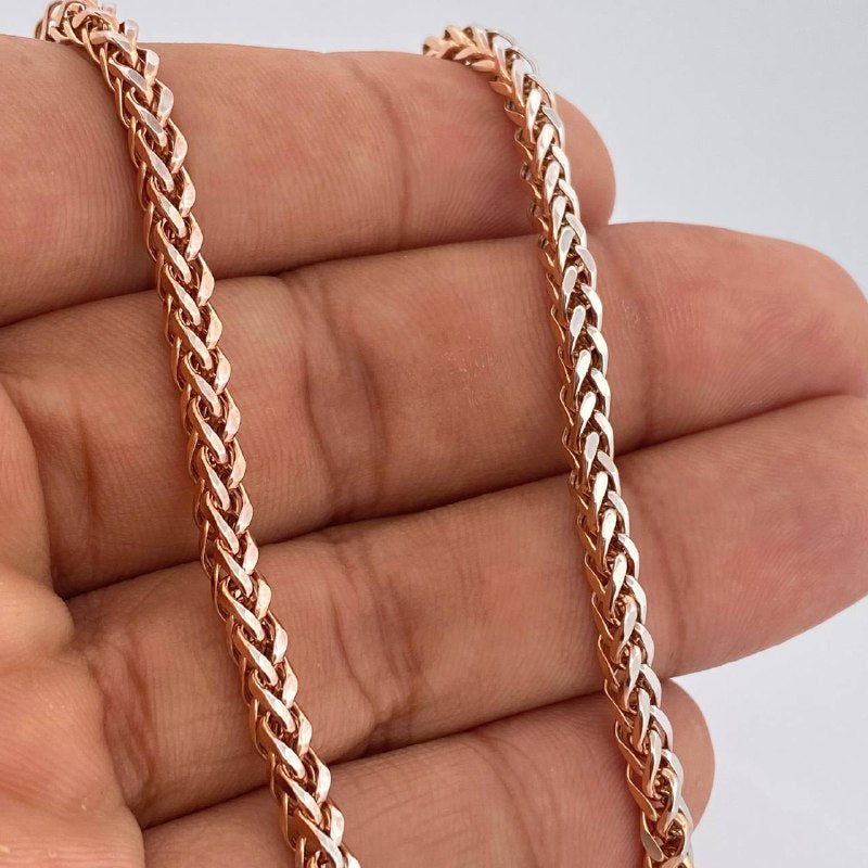 Cadena Franco 17.25gr / 60cm / Dos Oros Blanco Rosa +3 18K %