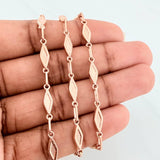 Cadena Rustica Eslabon 8.35 g / 51 cm / 4 mm Oro Rosa 18K