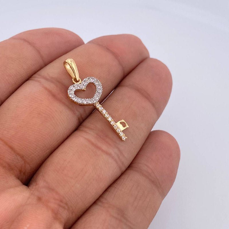 Dije Llave Corazon 1.3gr / 3cm / Oro 18K &