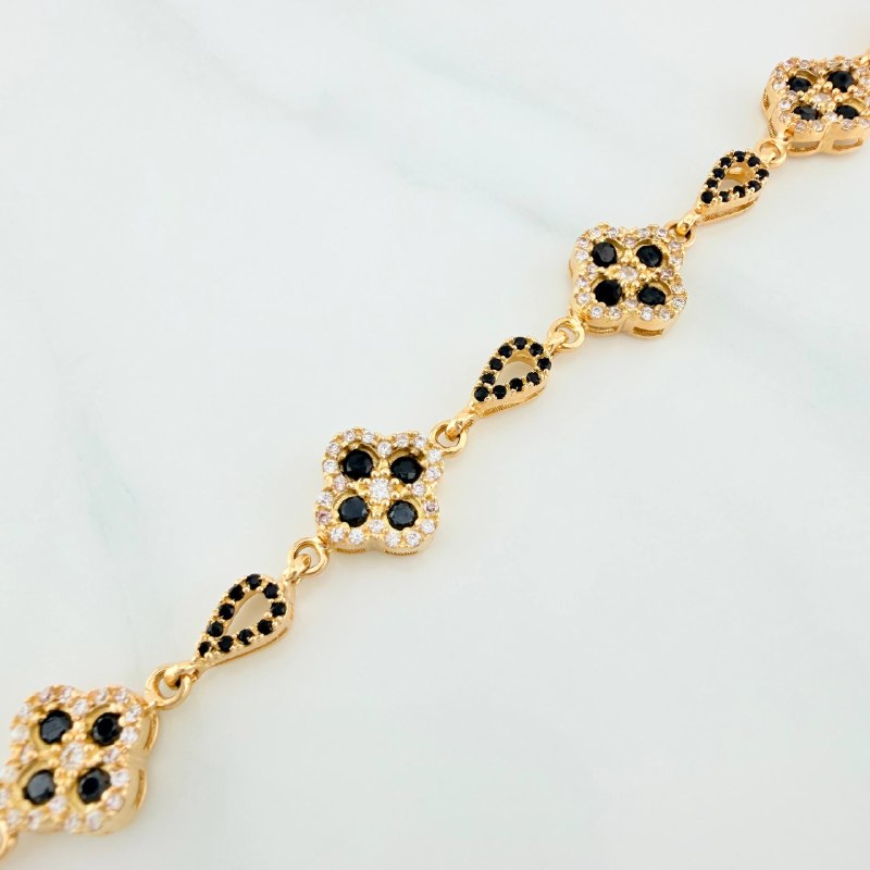 Pulso Trebol Gota 12.4 g / 20 cm / 9.5 mm Oro Amarillo 18K