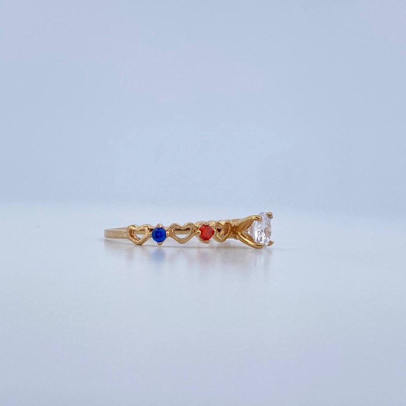 Anillo Churumbela Corazones 1.25gr / T5 1/4 / Oro Amarillo 18K &