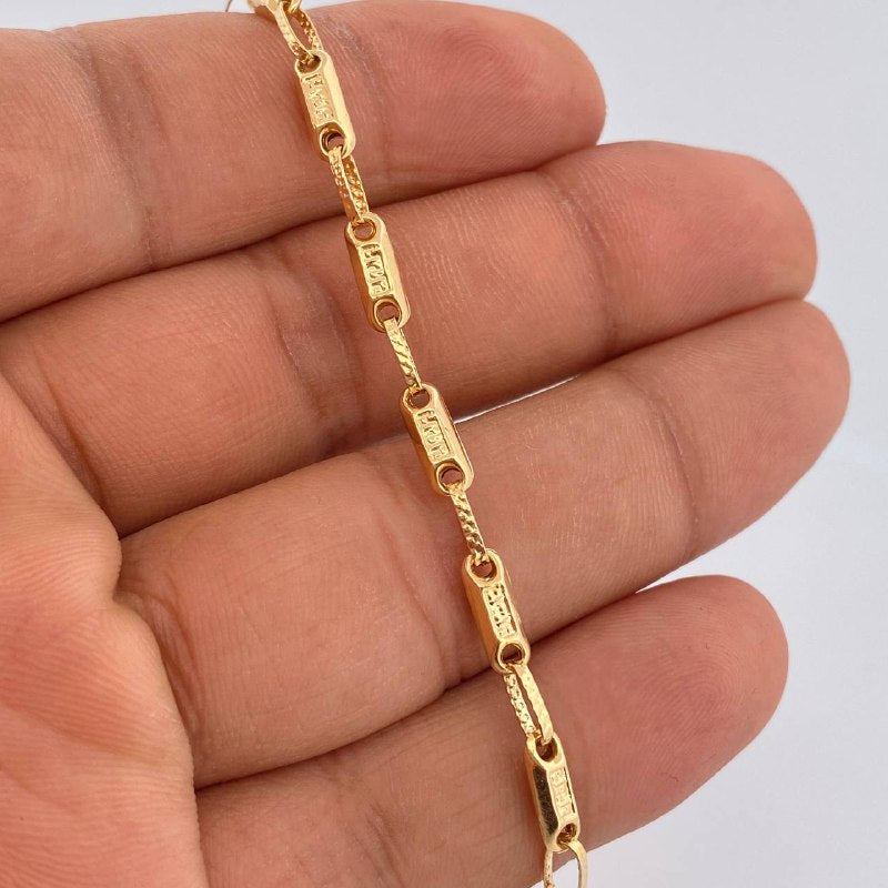 Pulso Rustico Tribal 4.5gr / 21.5cm / Oro Amarillo 18K &