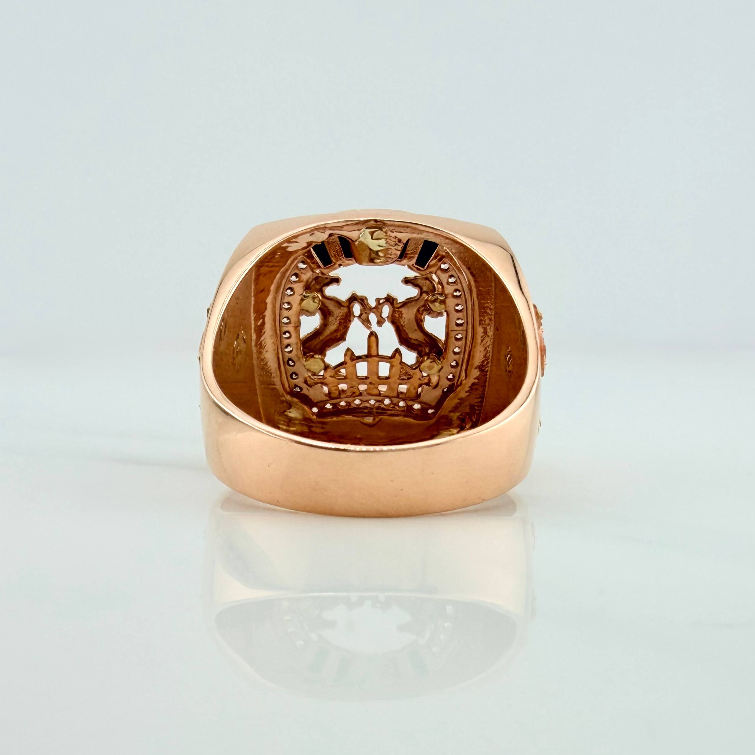 Anillo Herradura Caballos 9.05 g / T11 Oro Rosa 18K