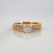 Anillo Solitario Enmallado 3.2 g / T7 Dos Oros Amarillo Blanco 18K