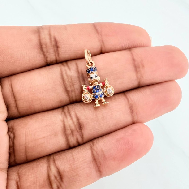 Dije Pato Bolsa De Dinero 1.55 g / 2.2 cm Tres Oros 18K