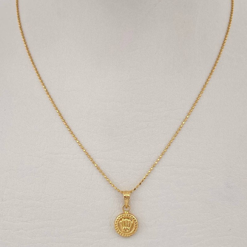 Set Cadena y Dije Militar + Corona Rx 1.8gr / Oro Amarillo 18K (Oferta) $