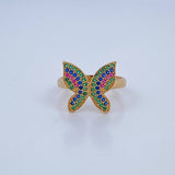 Anillo Mariposas En Relieve 2.5gr / T6 1/4 / Oro 18K $