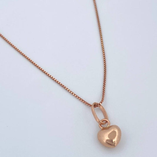 Set Cadena y Dije Veneciana + Corazon 1.6gr / Oro Rosa 18K (Oferta) $
