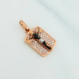 Dije Placa Cruz Cristo Milagroso De Buga 2.7 g / 2.3 cm Tres Oros 18K