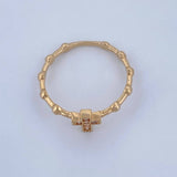 Anillo Cruz Bolas 1.7gr / T7 1/2 / Oro Amarillo 18K &