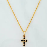 Set Cadena Lazo + Dije Cruz / 1,5 gr / 50 cm Oro Amarillo 18K