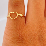 Anillo Silueta Corazon 1.35gr / T6 1/2 / Oro Amarillo 18K %