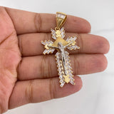 Dije Cruz Cristo 7.6 g / 5.2 cm Dos Oros Amarillo Blanco 18K
