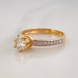 Anillo Solitario Churumbela 2.75 g / T6 1/2 Dos Oros Amarillo Blanco 18K