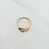Anillo Silueta Corazon 1.45 g / T5 3/4 Dos Oros Negro Amarillo 18K