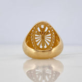 Anillo Cruz Cristo 6.45 g / T5 1/2 Dos Oros Amarillo Blanco 18K