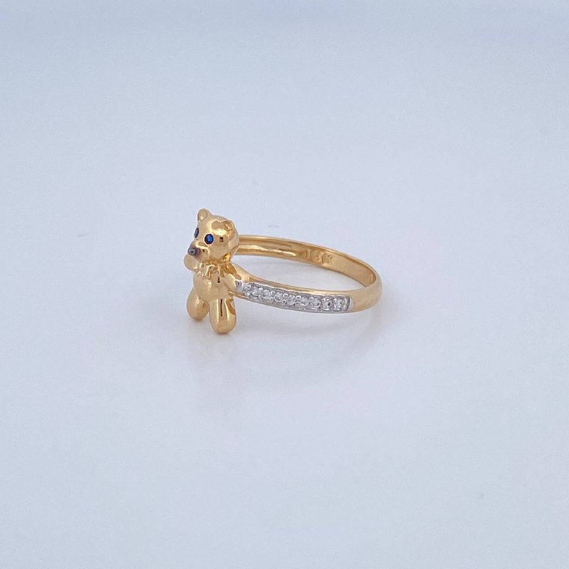 Anillo Oso Corbatin 2.3gr / T7 3/4 / Oro 18K $