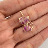 Dije Gato 2.1 g / 2.5 cm Oro Rosa 18K