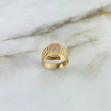 Anillo Sello 4.4gr / T9 / Punteado Tres Oros &
