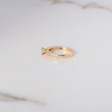 Anillo Solitario Circulos 2.45gr / T7 / Circones Blancos Oro Amarillo $