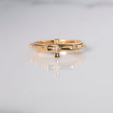 Anillo Puntos Cruz 3gr / T7 / Circon Blanco Oro Amarillo $