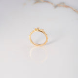 Anillo Puntos Cruz 3gr / T7 / Circon Blanco Oro Amarillo $