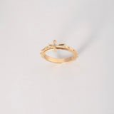 Anillo Puntos Cruz 3gr / T7 / Circon Blanco Oro Amarillo $