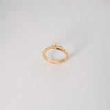 Anillo Puntos Cruz 3gr / T7 / Circon Blanco Oro Amarillo $