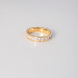 Anillo Argolla Churumbela 4.95gr / T8 / Circones Blancos Oro Amarillo $