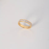 Anillo Argolla Churumbela 4.95gr / T8 / Circones Blancos Oro Amarillo $