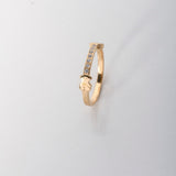 Anillo Osos Ts 3.1gr / T10 / Circones Blancos Oro Amarillo $