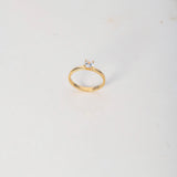 Anillo Solitario 2.5gr / T7 1/4 / Liso Circon Blanco Oro Amarillo $