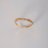 Anillo Solitario Corazón 1.7gr / T7 1/2 / Ramas Circones Blancos Oro Amarillo $