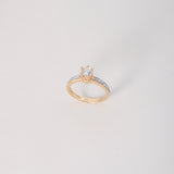 Anillo London 2.65gr / T6 1/2 / Solitario Circones Blancos Oro Amarillo $