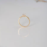 Anillo Solitario Olivo 1.95gr / T6 1/4 / Anillo Circon Blanco Oro Amarillo $