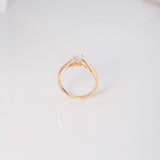 Anillo Solitario Arco 2.3gr / T5 3/4 / Circon Blanco Oro Amarillo $