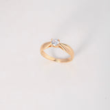 Anillo Solitario Arco 2.3gr / T5 3/4 / Circon Blanco Oro Amarillo $