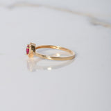 Anillo Corazón 2gr / T7 1/4 / Circones Blancos Fucsia Oro Amarillo $