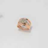 Anillo Cinturon 5.25gr / T7 / Liso Circones Blancos Dos Oros Blanco Rosa $