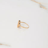 Anillo Corazón Con Moño 15s 1.85gr / T7 / Circones Blancos Oro Amarillo $
