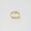 Anillo Rustico Lineas 5.45gr / T7 1/2 / Circones Blancos Oro Amarillo $