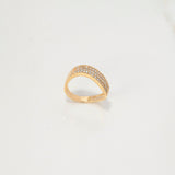 Anillo Banda 3.5gr / T6 / Circones Blancos Oro Amarillo $