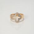 Anillo Cruz 3.7gr / T6 / Circones Blancos Dos Oros Amarillo Blanco $