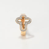 Anillo Cruz 3.7gr / T6 / Circones Blancos Dos Oros Amarillo Blanco $