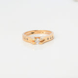 Anillo Solitario Puente 3.5gr / T6 1/2 / Circones Blancos Oro Amarillo $
