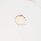 Anillo Tiara Dos Lineas 1.8gr / T6 1/2 / Circones Blancos Dos Oros Amarillo Blanco $