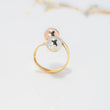 Anillo Tu y Yo 2.8gr / T10 / 10mm Bolas Tres Oros $