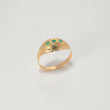 Anillo Rustico 1.1gr / T7 1/2 / Circones Verdes Oro Amarillo $