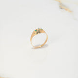 Anillo Rustico 1.1gr / T7 1/2 / Circones Verdes Oro Amarillo $
