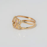 Anillo Ovalos 1.7gr / T7 3/4 / Circones Blancos Rosados Oro Amarillo $